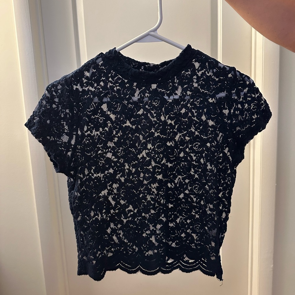 Lacy Blue Crop Top